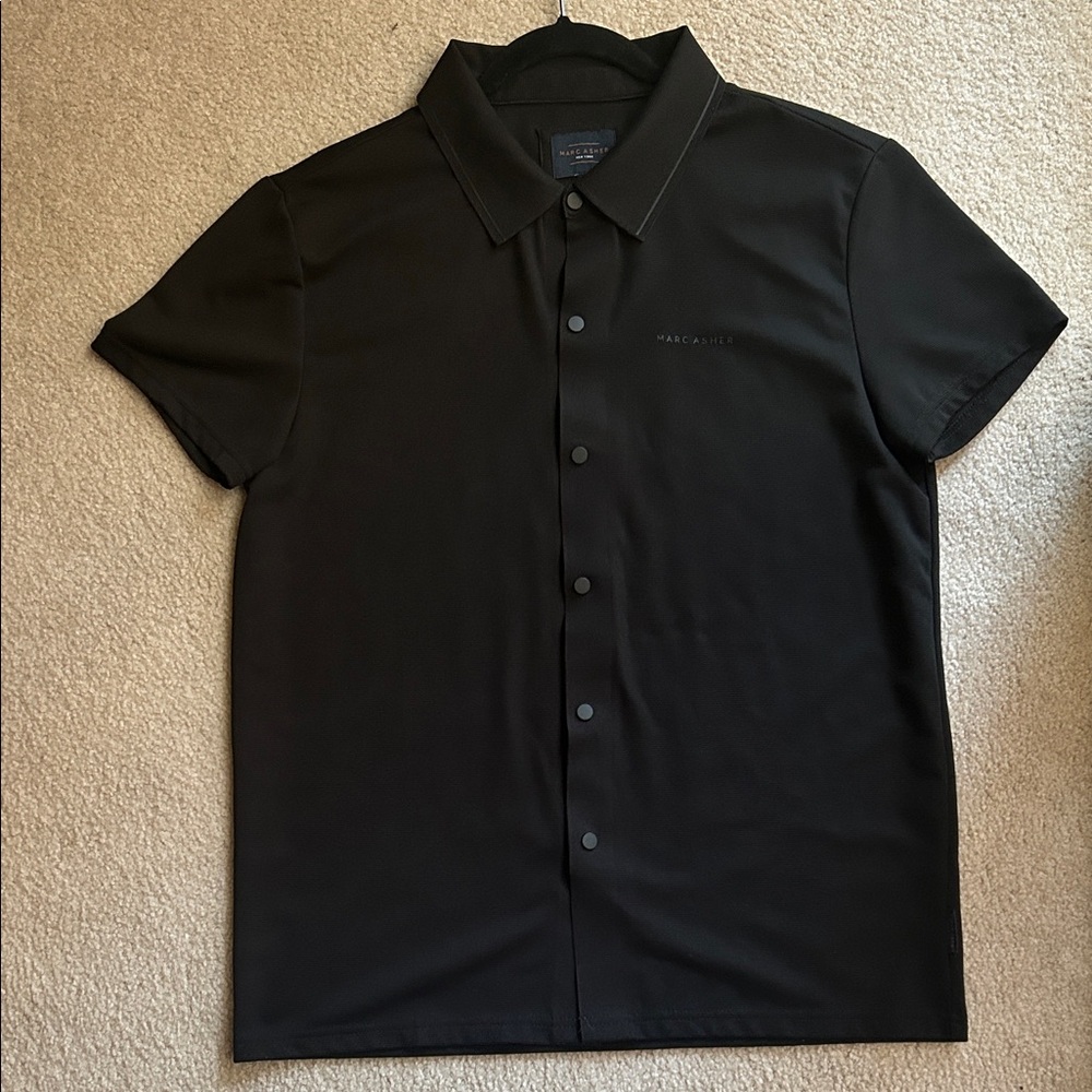 Marc Anthony Men's Black Casual Button Down Shirt